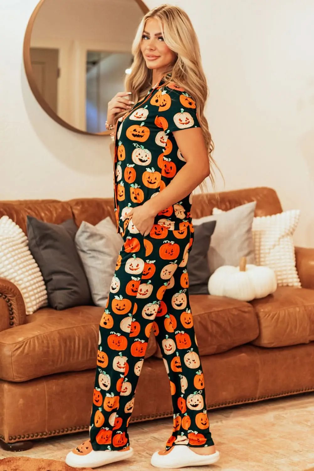 Orange Halloween Pajama Set - Love Salve